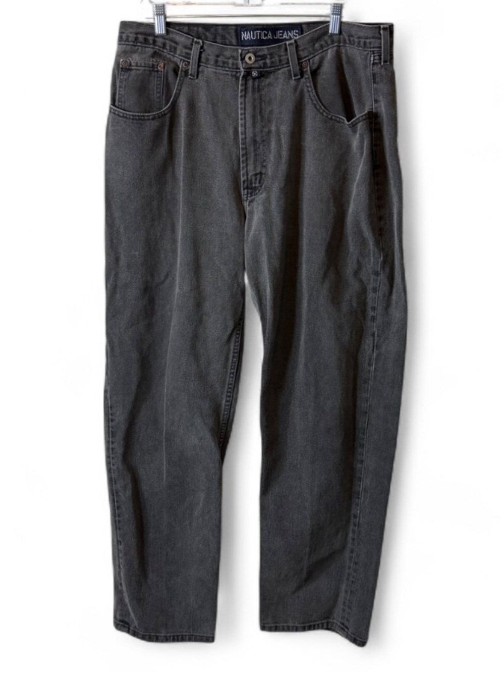 Vintage 90s Nautica Gray Relaxed Fit Denim Jeans, Men's Size 38 X 32